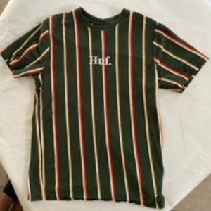 Huf green tshirt with strips